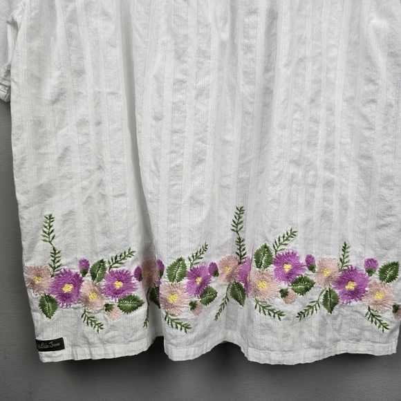 MATILDA JANE Enchanted Garden Best-Dressed Embroidered Blouse White Women Size L - Picture 8 of 16
